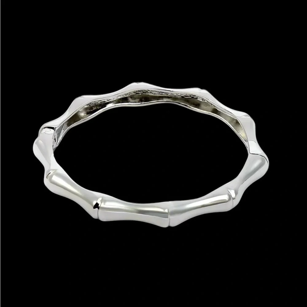TOMMY BAHAMA SILVER TONE BAMBOO BANGLE BRACELET‎ NWOT